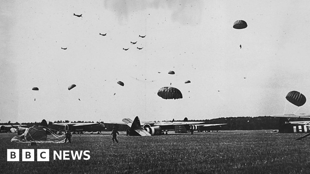 Mass parachute drop to mark Battle of Arnhem Mass parachute drop to mark Battle of Arnhem