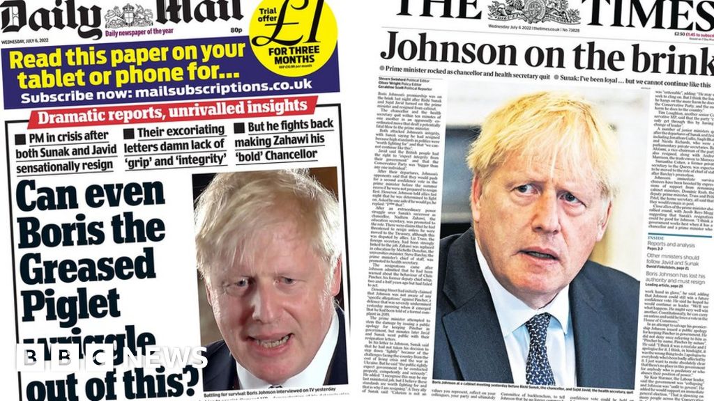 The Papers: Johnson ‘on the brink’ and ‘fighting for survival’