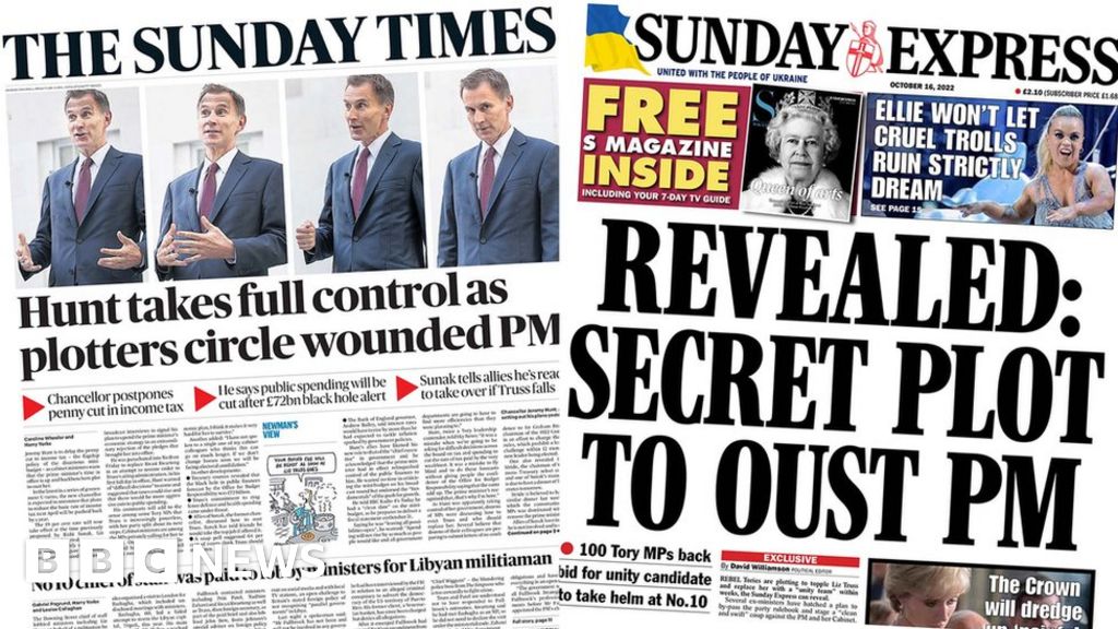 Newspaper headlines: ‘Hunt takes control’ amid ‘secret plot to oust PM’