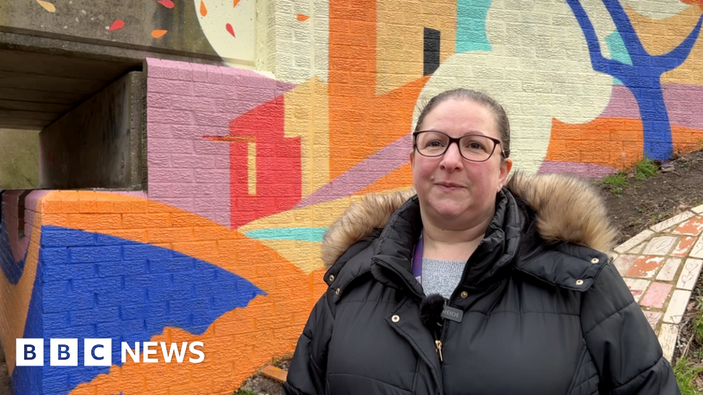 Artwork by community unveiled by Middleport canal BBC News