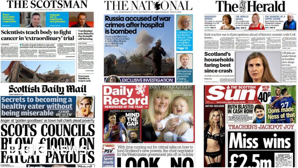 Scotland's papers: Cancer 'breakthrough' and Dons dumped - BBC News