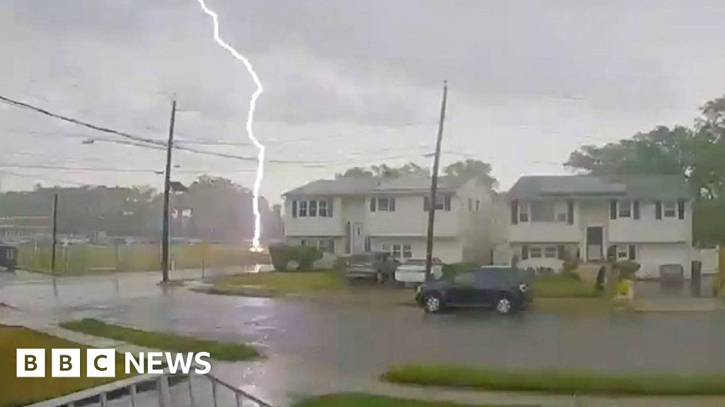 Video shows man being struck by lightning