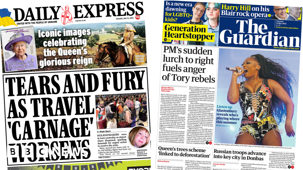 Newspaper headlines: ‘Travel carnage worsens’ and PM fuels Tory anger