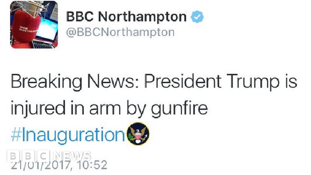 Bbc Northampton Trump Shot Tweet Blamed On Hacker Bbc News