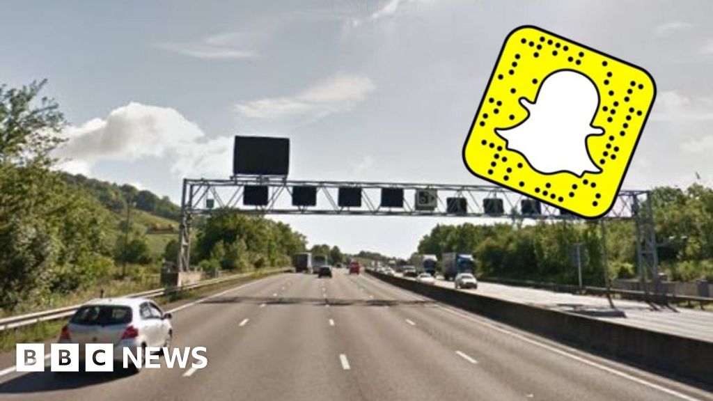 Woman falls from car on M25 filming Snapchat video BBC News