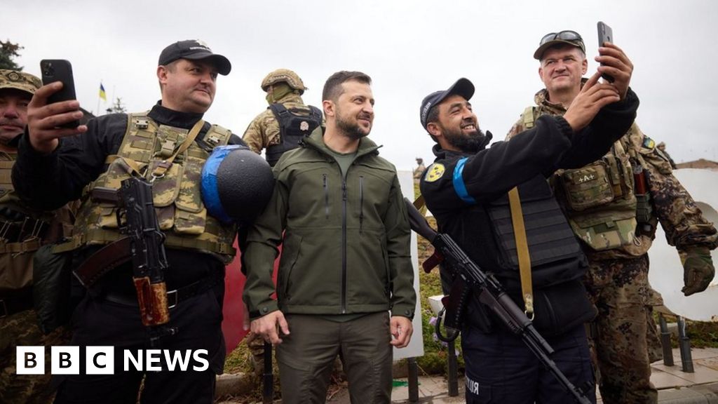 Ukraine war: President Zelensky visits city recaptured in rapid counter-offensive