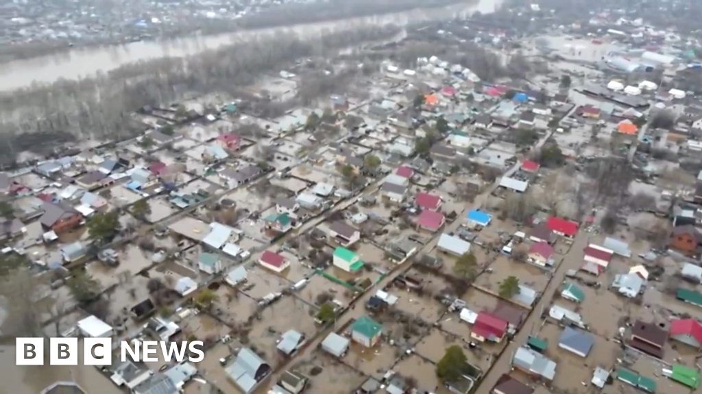 Drone video from Russia shows highest ever levels of flooding