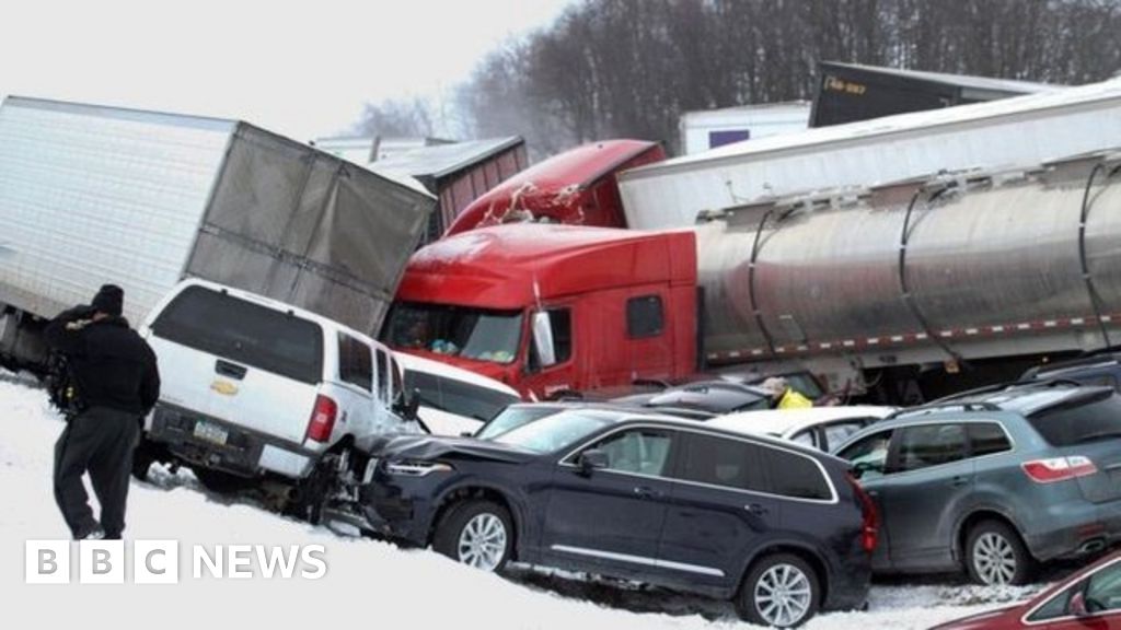 50vehicle Pennsylvania pileup BBC News