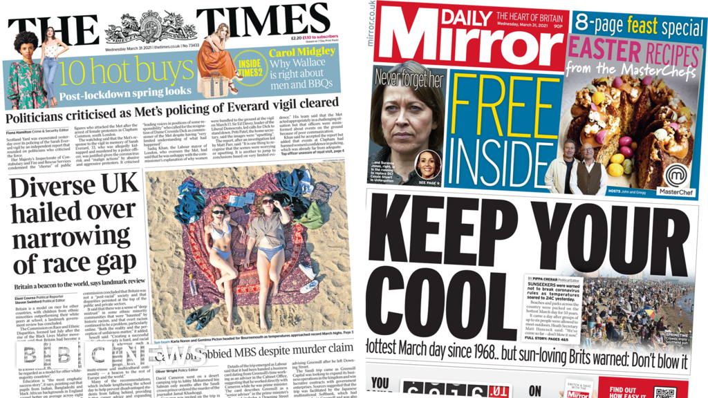 Newspaper Headlines Diverse Uk Hailed And Keep Your Cool c News