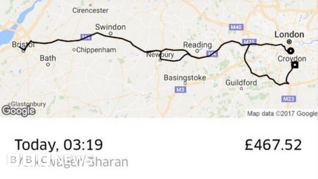 Londoner accidentally gets Uber to Croydon, via Bristol