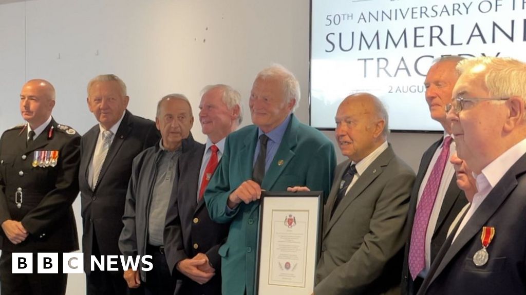 Summerland: Fire response formally recognised 50 years on - BBC News