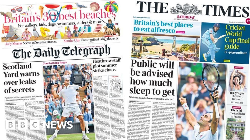 Newspaper headlines: Probe into Trump email &#039;leak&#039; and new sleeping advice - BBC News