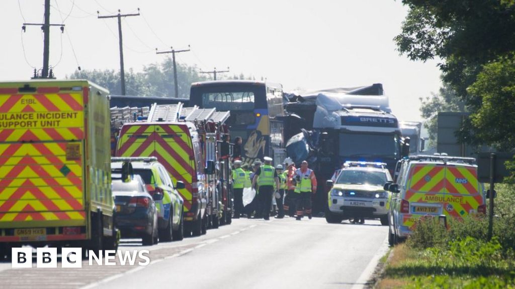 Two dead as bus and lorry crash