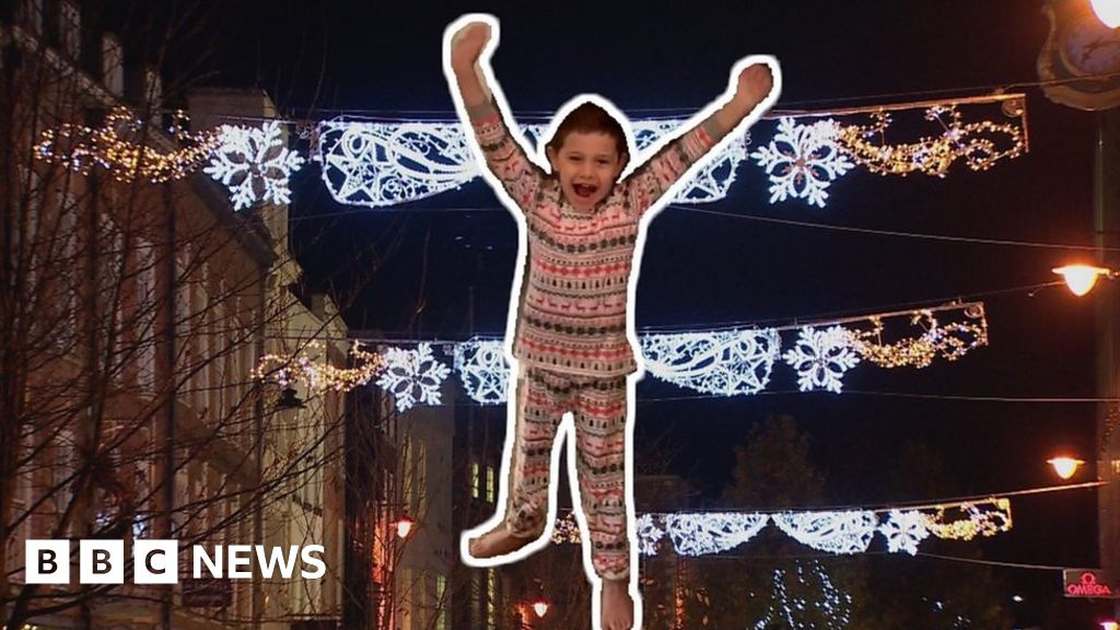 Oscar SaxelbyLee turns on Worcester Christmas lights BBC News