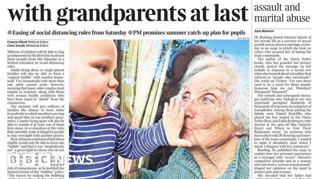 Headlines: 'Lockdown lifeline' and 'two-Meter rule, cut'