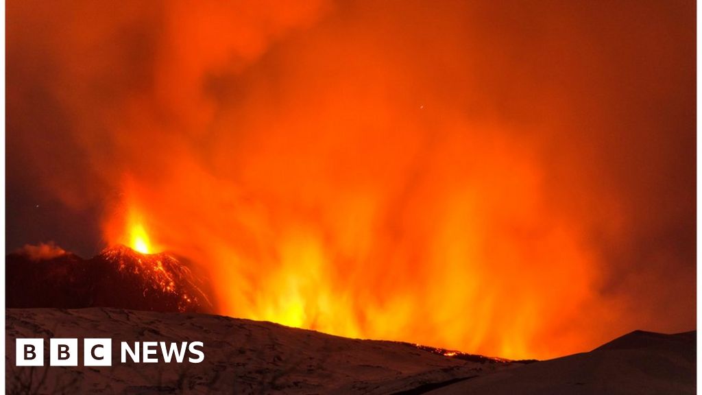 Mount Etna erupting, 15 March