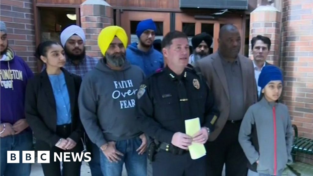 Us Police Hunt Man Who Shot Sikh Amid Hate Crime Fears Bbc News 