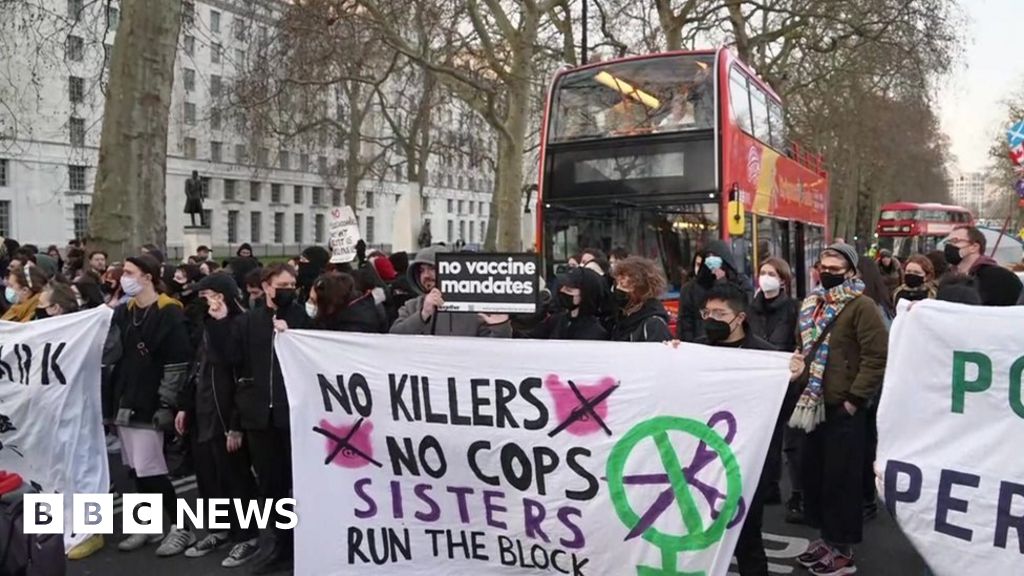 Sarah Everard: Protesters block road outside Scotland Yard