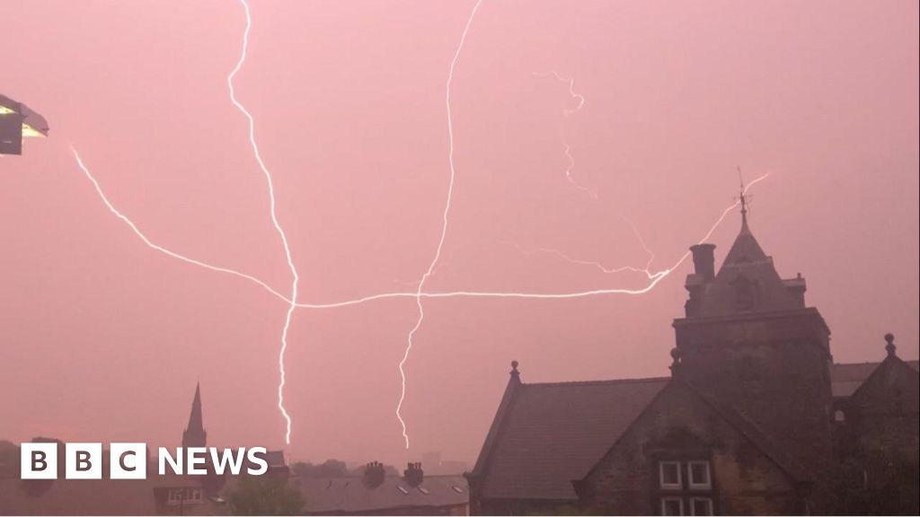 Thunderstorms and rain sweep across UK