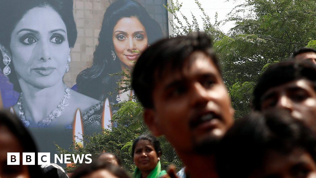 Sridevi funeral Crowds for Bollywood star's funeral procession BBC News