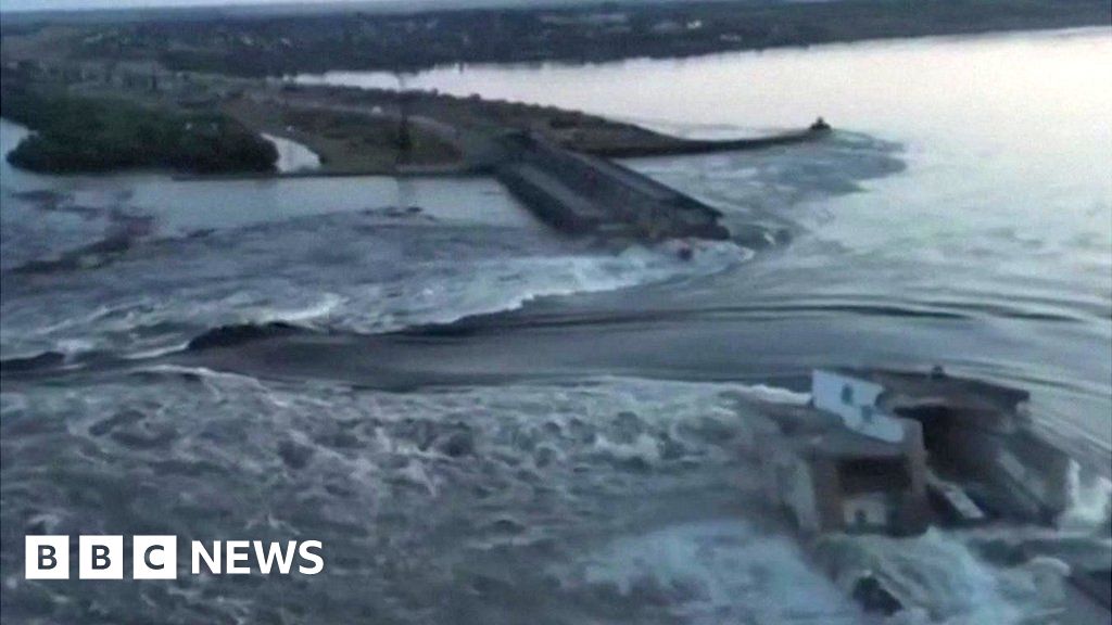 Watch: Water gushes through damaged Ukraine dam