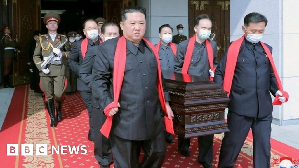 North Koreas Kim Jong-un is seen at state funeral not wearing a mask