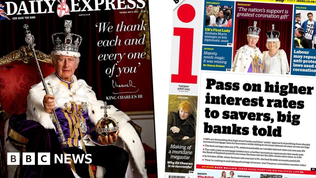 Newspaper headlines: Royal Coronation thanks and King’s official portrait