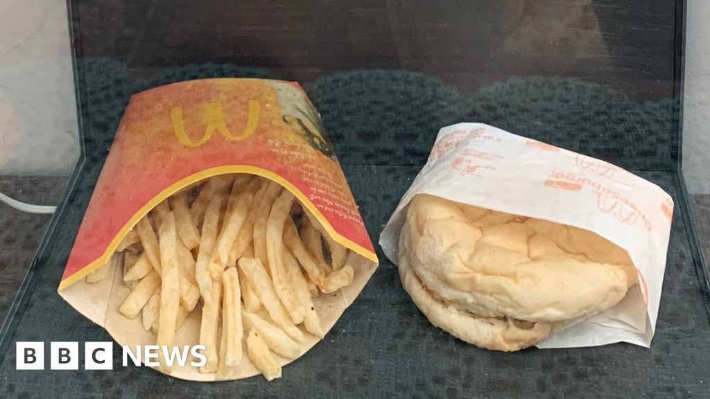 Iceland livestreams 10-year-old McDonald's cheeseburger - BBC News