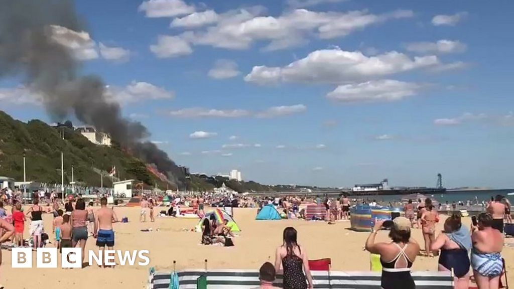 Bournemouth Beach Blaze Spreads Up Hillside Bbc News