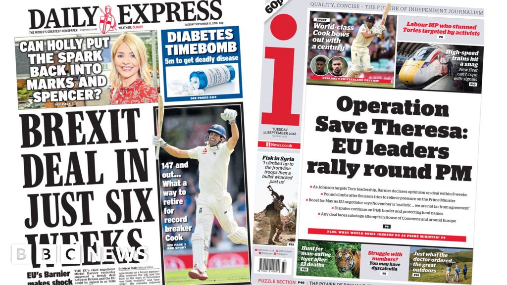 Newspaper Headlines: EU Optimism Of Brexit Deal 'in Weeks' - BBC News