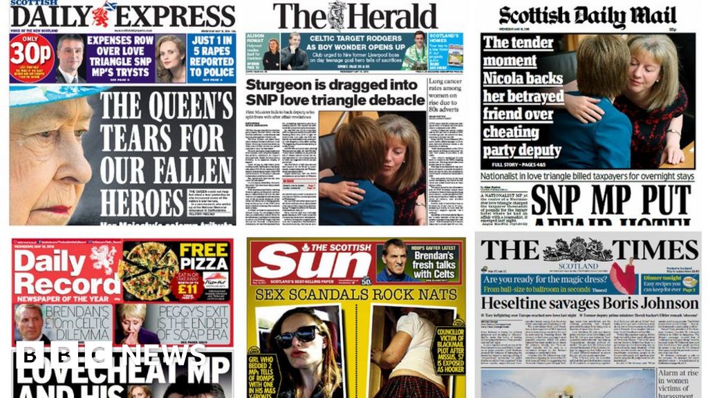 Scotland's papers: SNP sex claims and women at Troon - BBC News