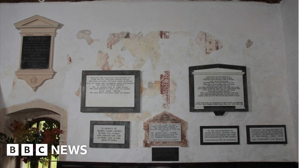 Rare medieval wall painting uncovered in Wiltshire church 