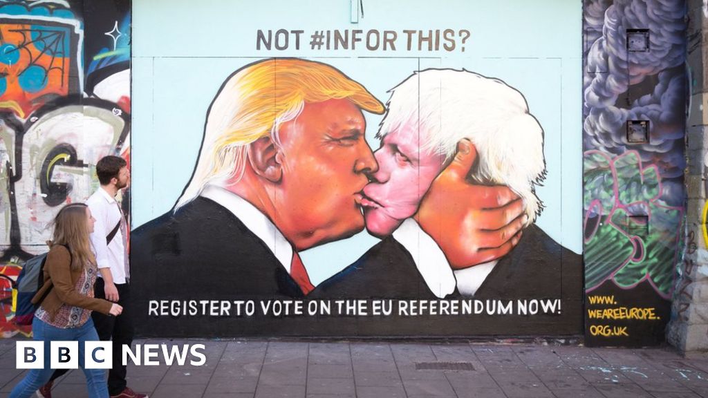 Donald Trump And Boris Johnson In Bristol Street Art Kiss Bbc News