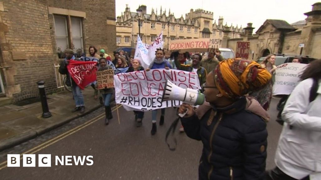 Cecil Rhodes row Oxford protesters march against statue BBC News