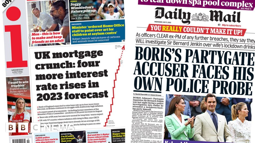 The Papers: 'UK mortgage crunch' and Tory MP's 'police probe'