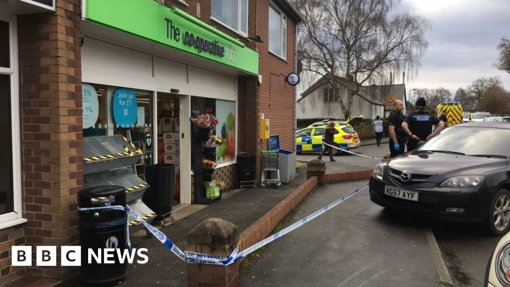 Three hurt in Bomere Heath stabbing incident - BBC News