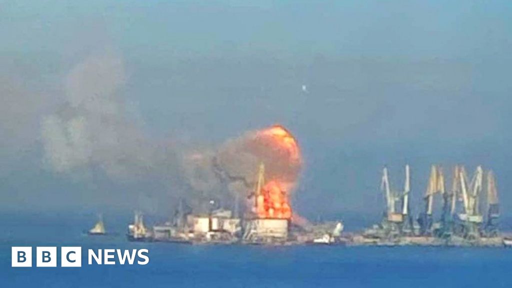Russian warship destroyed in occupied port of Berdyansk, says Ukraine
