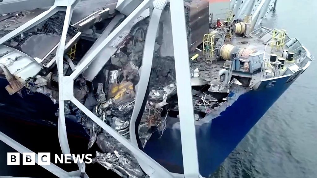 New video shows close-up view of bridge collapse debris
