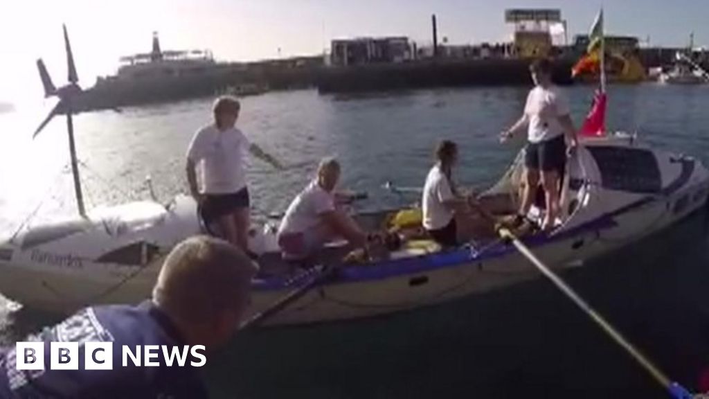 Rowers rescued from Atlantic after boat capsizes BBC News