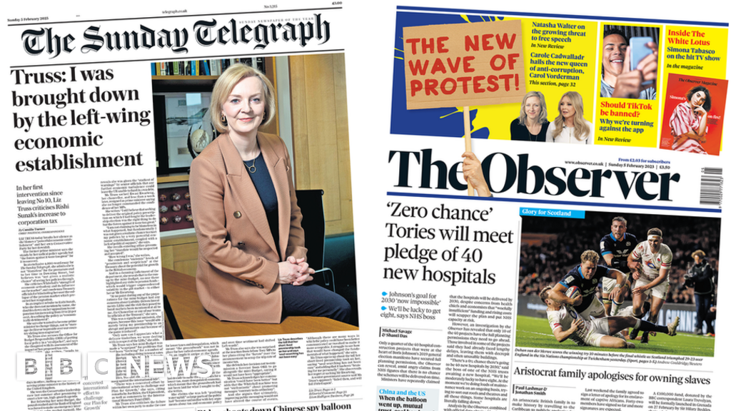 Newspaper headlines: Truss 'never given a chance' and 'zero chance' of meeting hospital pledge
