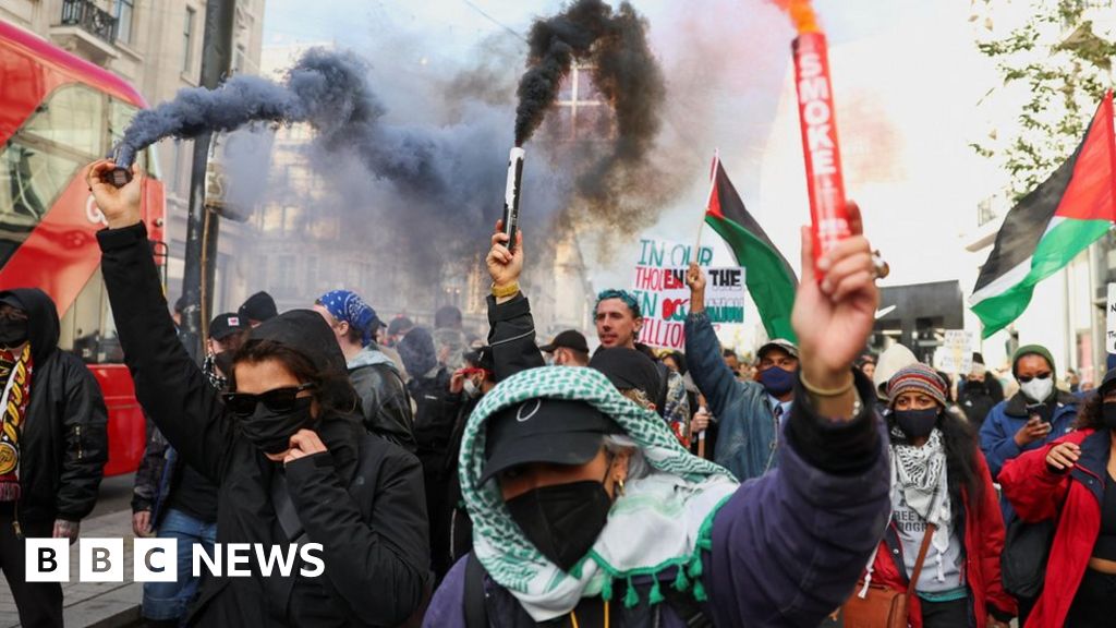 Tens of thousands join pro-Palestinian marches across UK