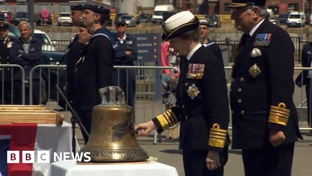 HMS Hood's bell unveiled at Navy museum Portsmouth BBC News
