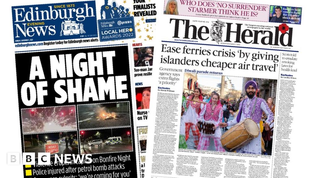 Scotland’s papers: ‘Night of shame’ and cheap air travel for islands