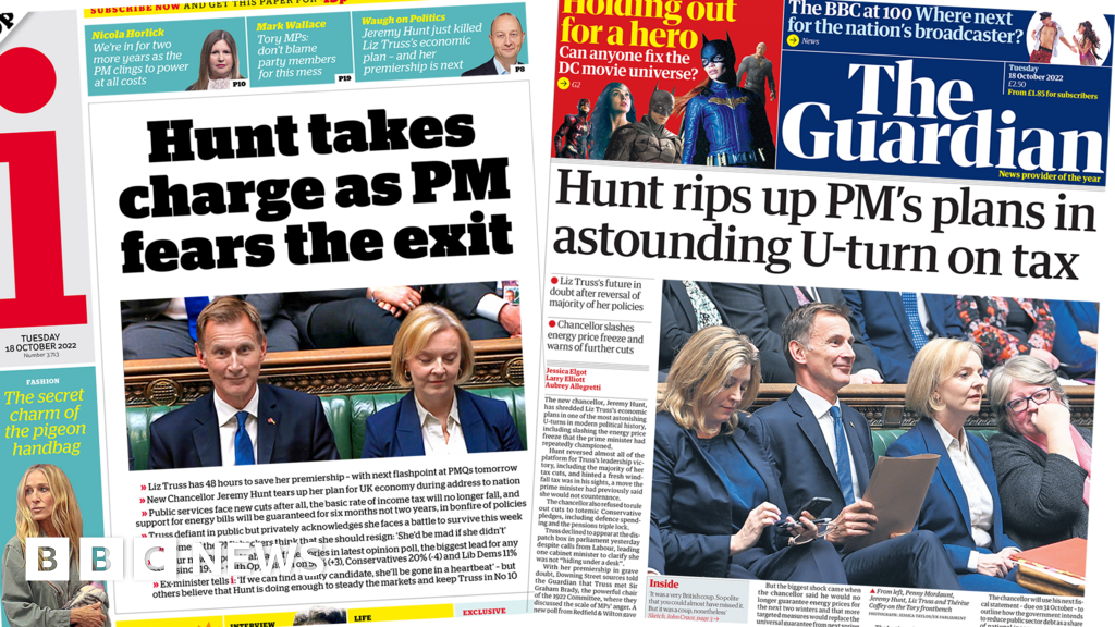 Newspaper headlines: ‘Hunt takes charge’ in ‘astounding’ U-turn on tax