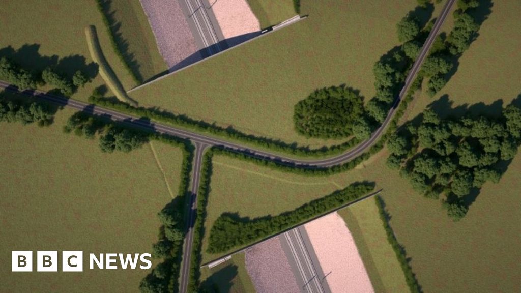 Northamptonshire: New images of HS2's biggest 'green bridge' revealed 