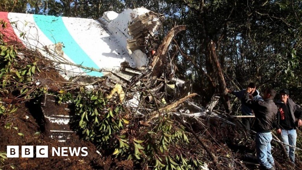 First footage of plane crash scene in Colombia BBC News