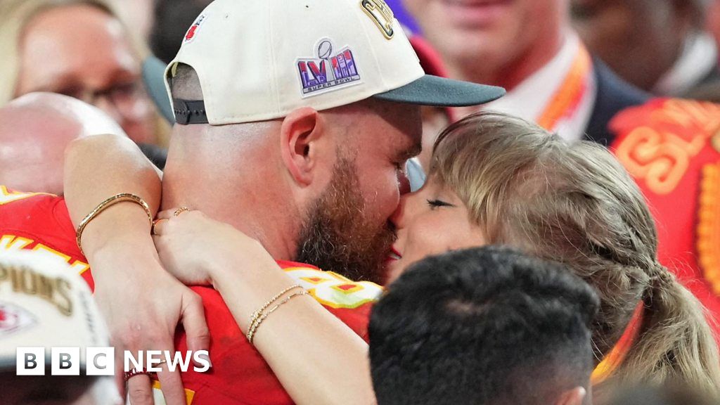 Watch: Kelce and Swift celebrate at the Super Bowl