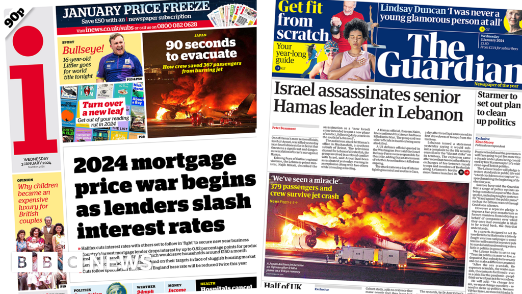 The Papers: 'Runway inferno' and 'mortgage price war'