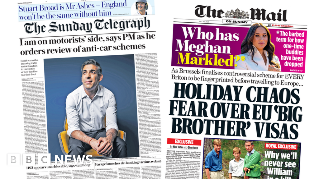 Newspaper Headlines Pms Pro Car Pledge And Eu Holiday Chaos