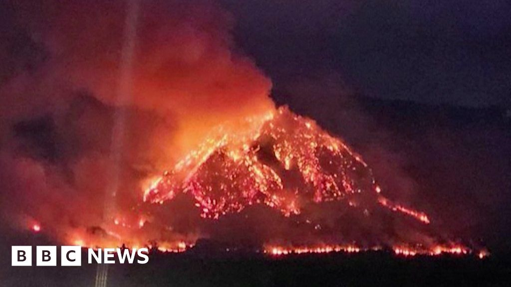 Watch wildfire engulf a Thai mountain